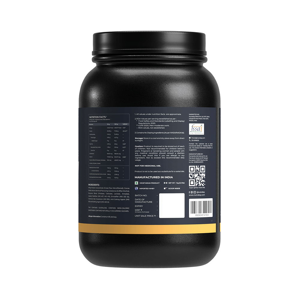 Nutrabay Gold Concentrate Whey Protein for Muscle Recovery | No Added Sugar Powder Cafe Mocha - Image 3