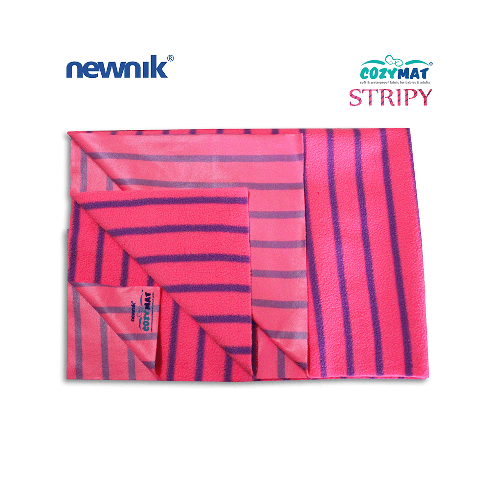 Newnik Cozymat Stripy Soft (Broad Stripes) (Size: 140cm X 200cm) Extra Large Flamingo - Image 1