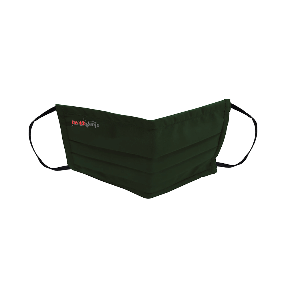 Healthgenie FM 201 Washable & Reusable Double Layered, Triple Pleated Cloth Face Mask Large Green - Image 1