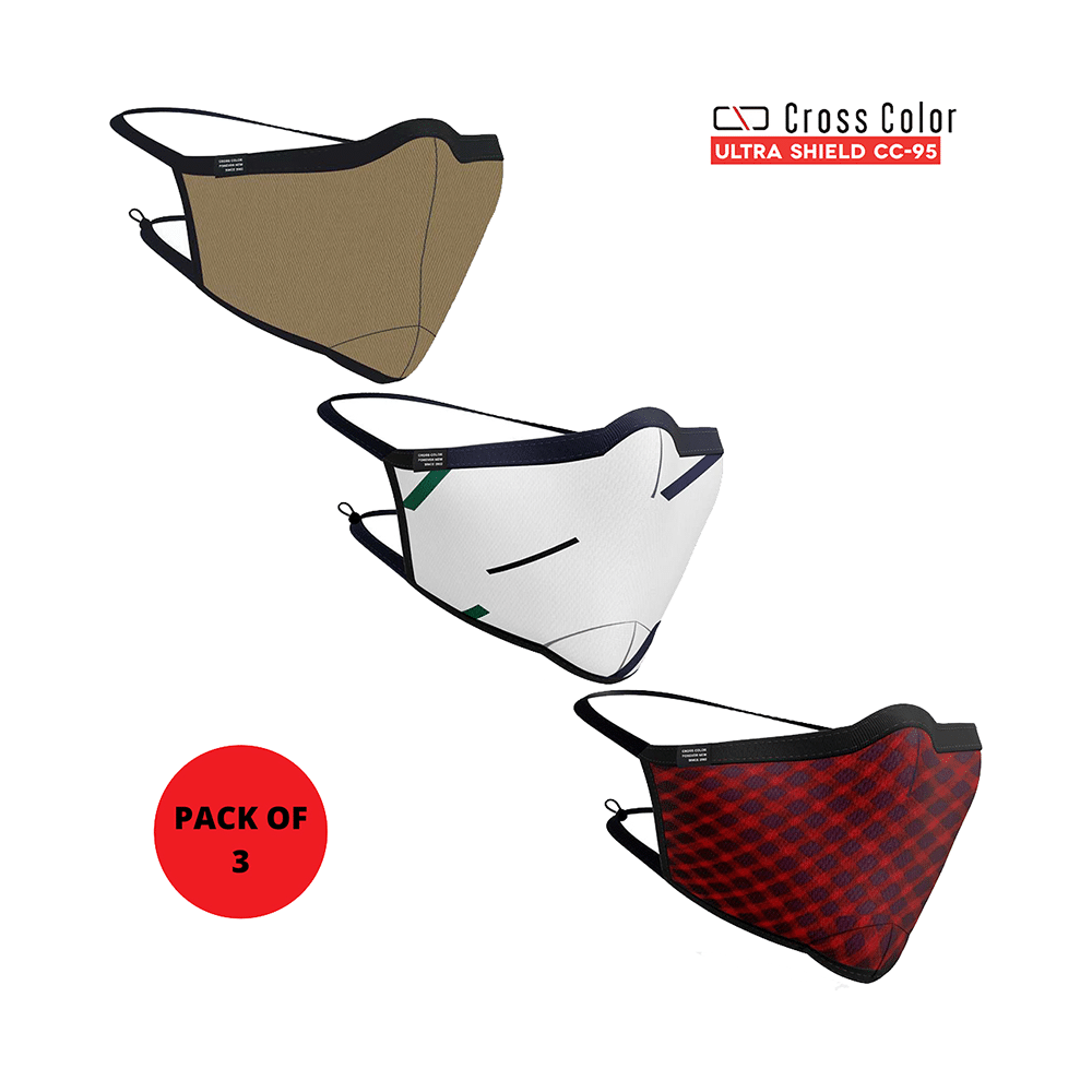 Cross Color Ultra Shield CC 95 Reusable Cotton Face Mask Free Size Assorted 17 - Image 2