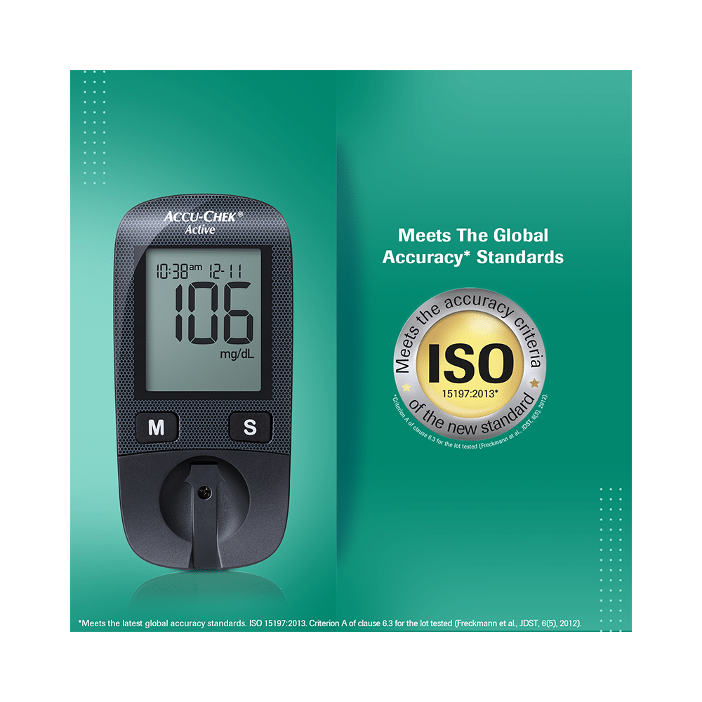 Accu-Chek Active Combo of Glucometer with 10 Test Strip Free and 50 Test Strips - Image 5