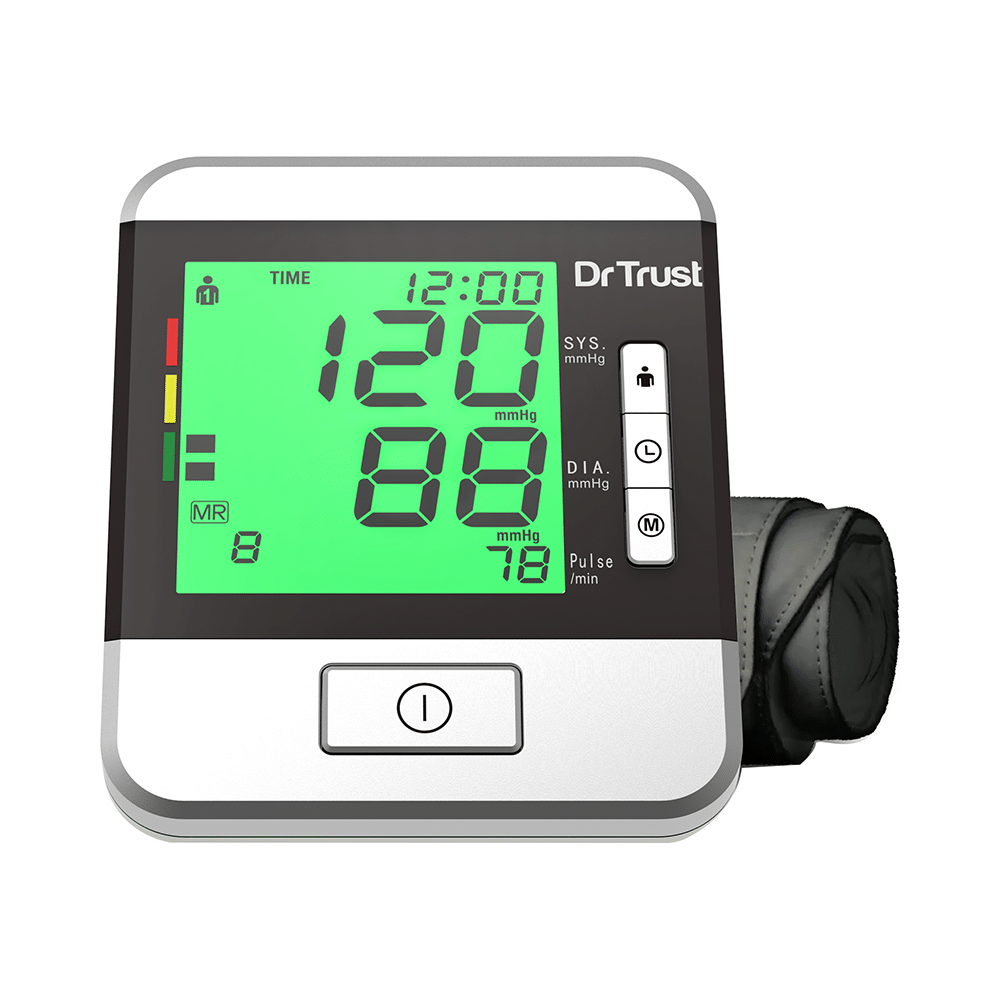 Dr Trust USA Goldline Talking Automatic Digital Blood Pressure Monitor Metallic Silver - Image 1