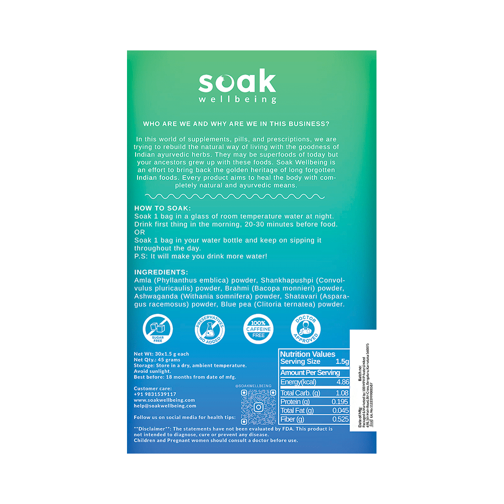 Soak Wellbeing Gut  Powder (1.5gm Each) - Image 2