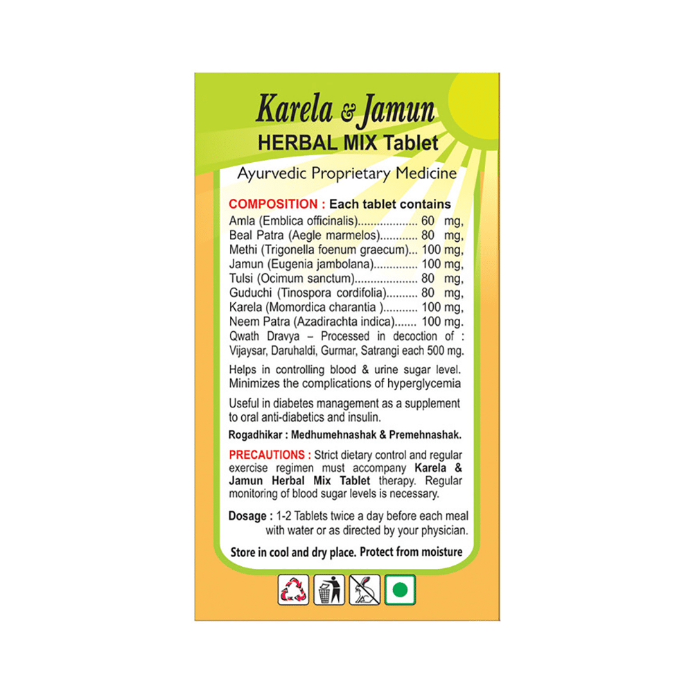 Basic Ayurveda Karela & Jamun Herbal Mix Tablet - Image 3