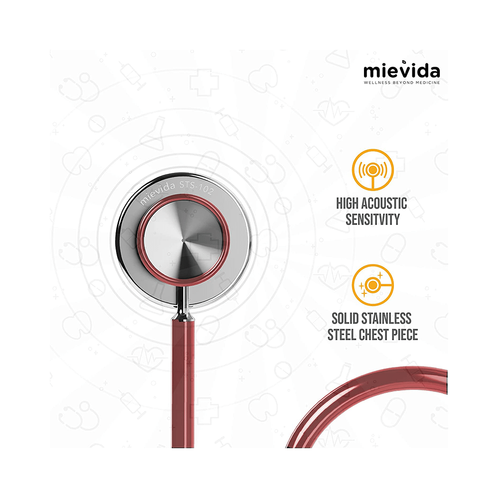 Mievida STS 102 Cardiology Stethoscope Cherry - Image 4
