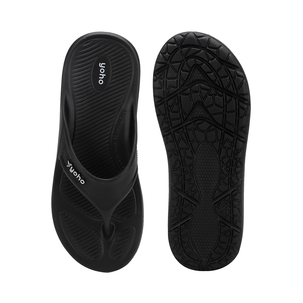Yoho Lifestyle Acupressure Flip Flops for Men Classic Black 8 - Image 6