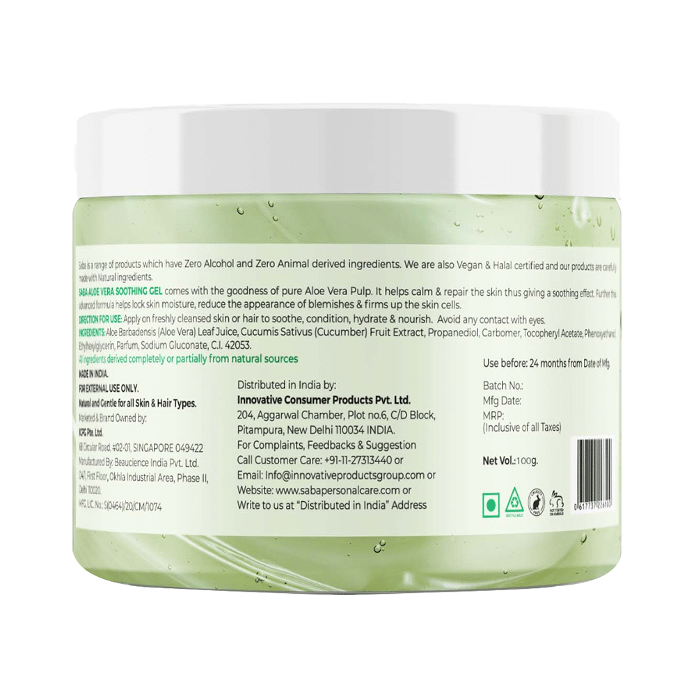 Saba Aloevera Soothing Gel (100gm Each) - Image 3