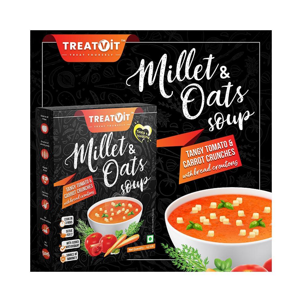 Treatvit Millet & Oats Soup (42gm Each) Tangy Tomato & Carrot Crunches - Image 6