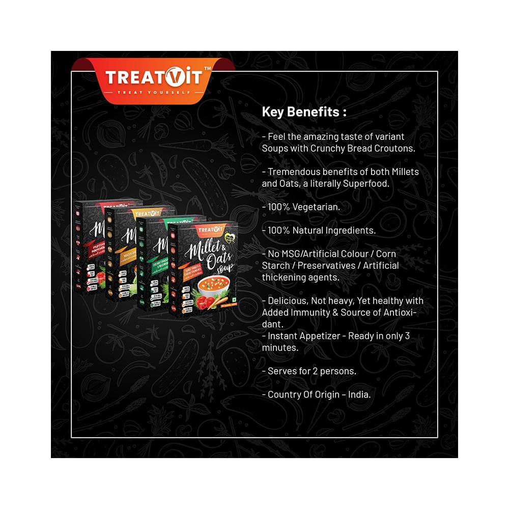 Treatvit Millet & Oats Soup (42gm Each) Tangy Tomato & Carrot Crunches - Image 4