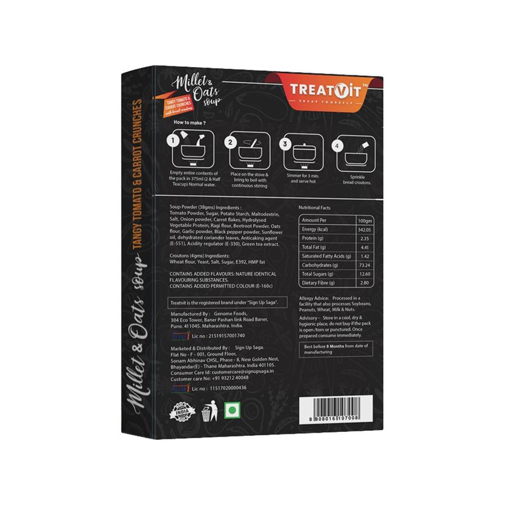 Treatvit Millet & Oats Soup (42gm Each) Tangy Tomato & Carrot Crunches - Image 2