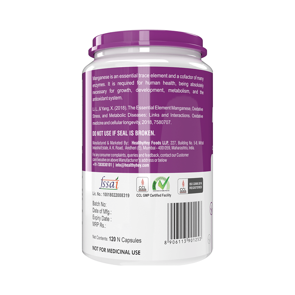 HealthyHey Nutrition Manganese Gluconate Vegetable Capsule - Image 3