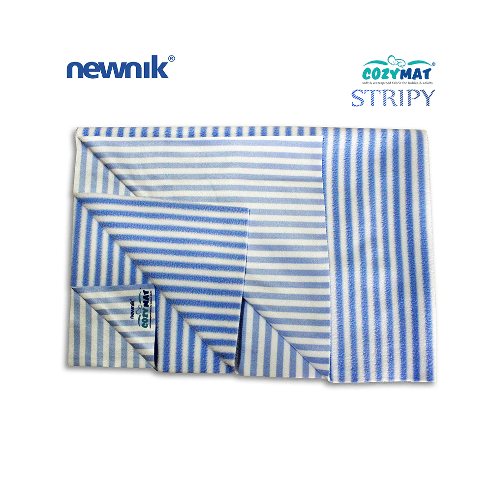 Newnik Cozymat Stripy Soft (Narrow Stripes) (Size: 140cm X 200cm) Extra Large Blueberry