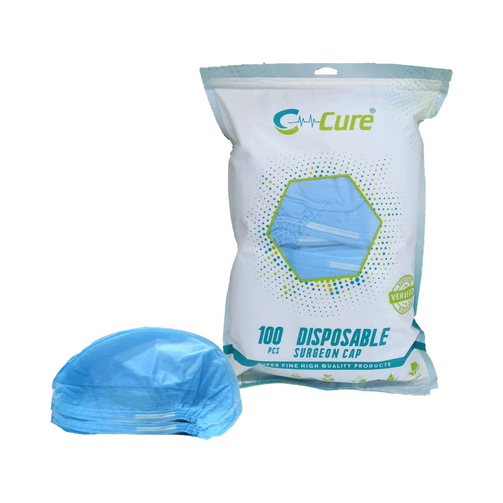 C Cure Disposable Surgeon Cap (100 Each) Blue - Image 2