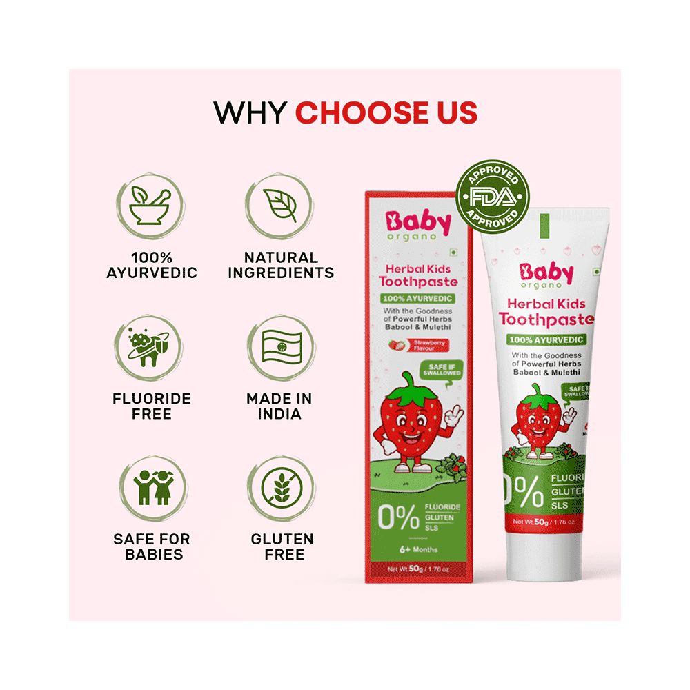 Baby Organo Combo Pack of Gentle Baby Wash 200gm, Nourishing Baby Lotion 200gm And Herbal Kids Toothpaste 50gm - Image 6