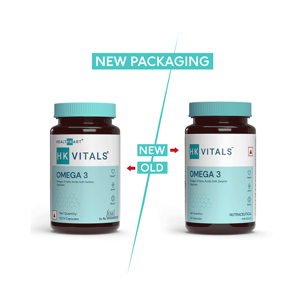 Healthkart HK Vitals Omega 3 Fatty Acids with DHA & EPA | For Heart, Joint & Brain Health | Soft Gelatin Capsule | Nutrition Care Soft Gelatin Capsule - Image 3