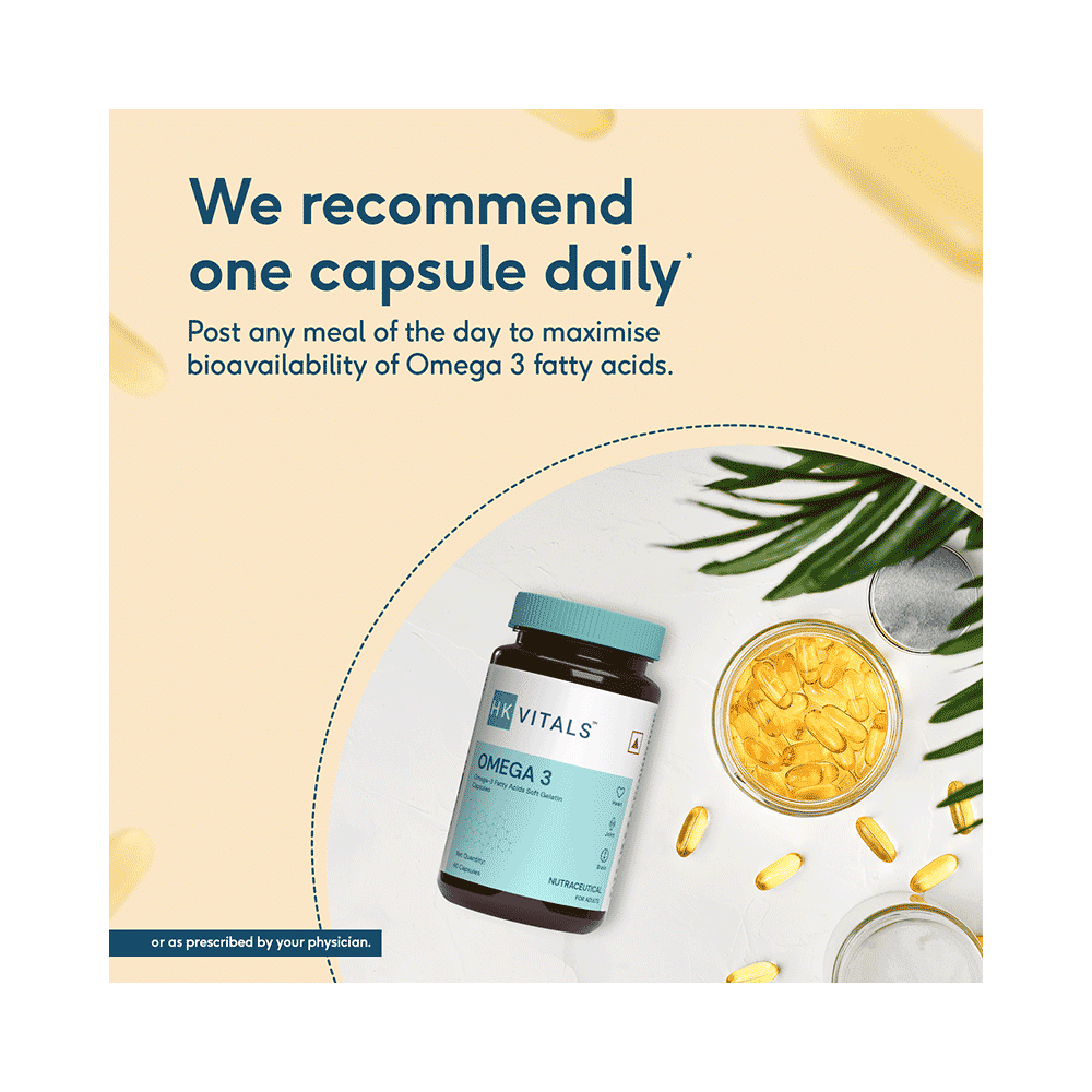 Healthkart HK Vitals Omega 3 Fatty Acids with DHA & EPA | For Heart, Joint & Brain Health | Soft Gelatin Capsule | Nutrition Care Soft Gelatin Capsule - Image 6