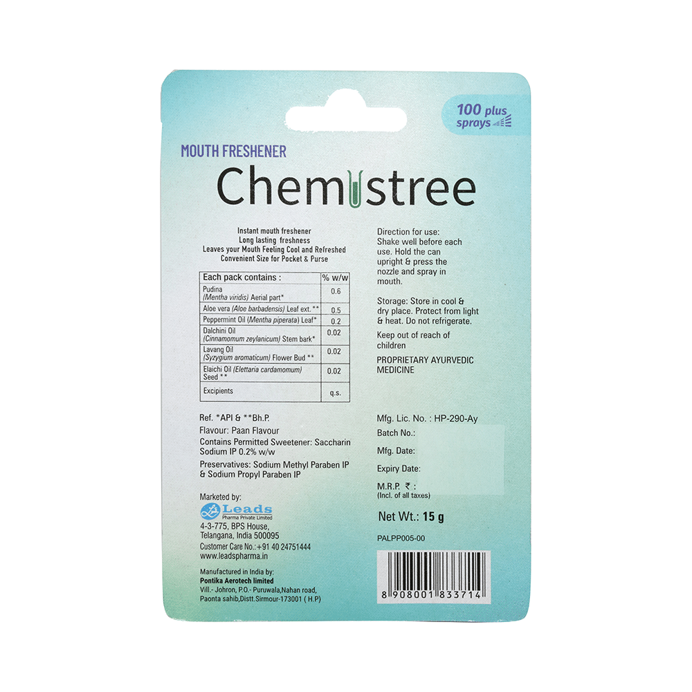 Chemistree Mouth Freshener Spray (15gm Each) Paan - Image 5