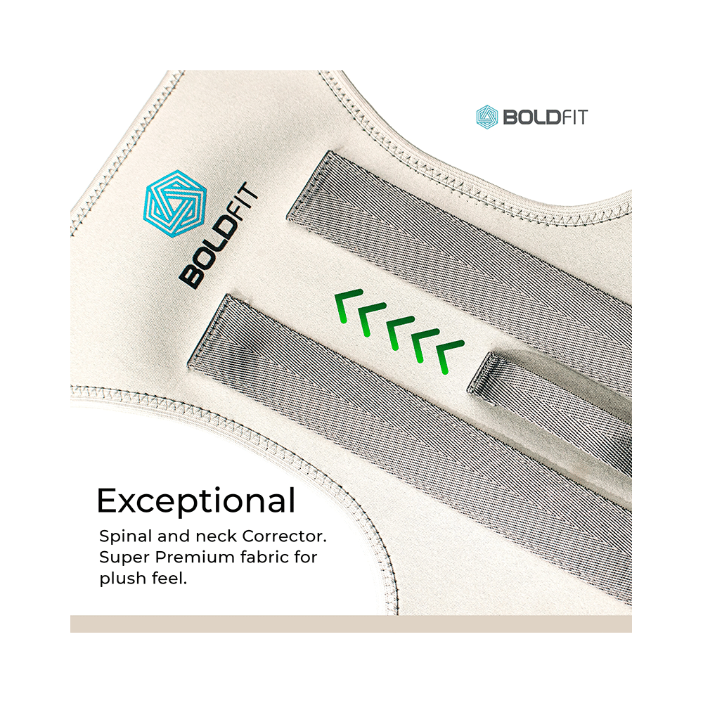 Boldfit Premium Adjustable Upper Back Straightener Posture Corrector for Men & Women Small - Image 6