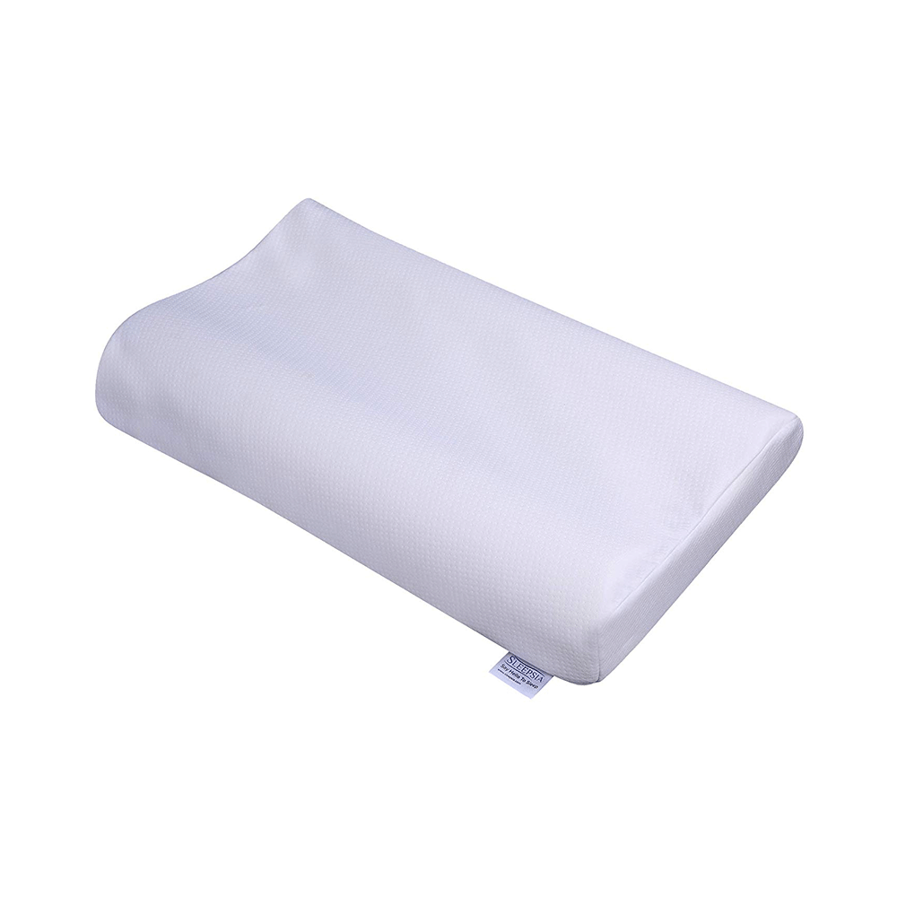 Sleepsia Super Soft Memory Foam Contour Cervical Orthopedic Shape Pillow White