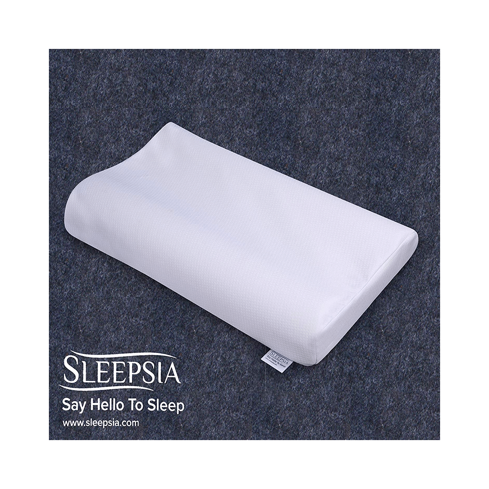 Sleepsia Super Soft Memory Foam Contour Cervical Orthopedic Shape Pillow White - Image 4