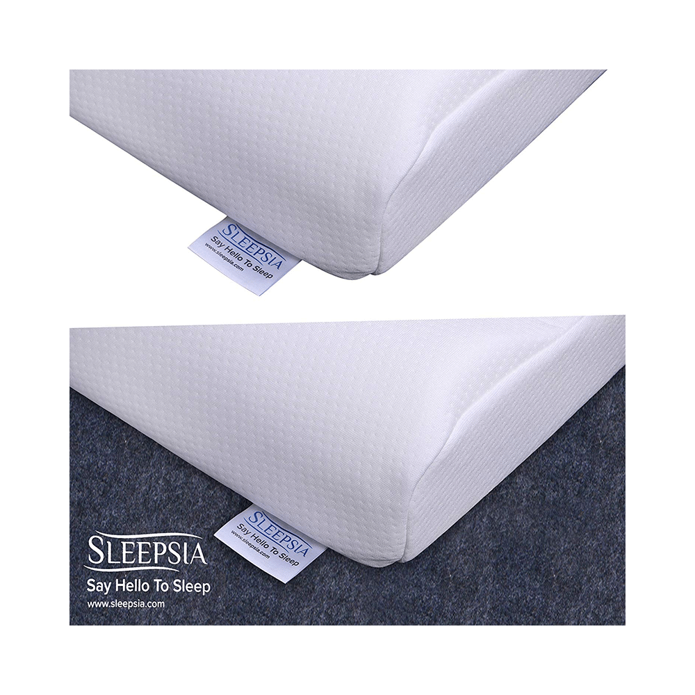Sleepsia Super Soft Memory Foam Contour Cervical Orthopedic Shape Pillow White - Image 5