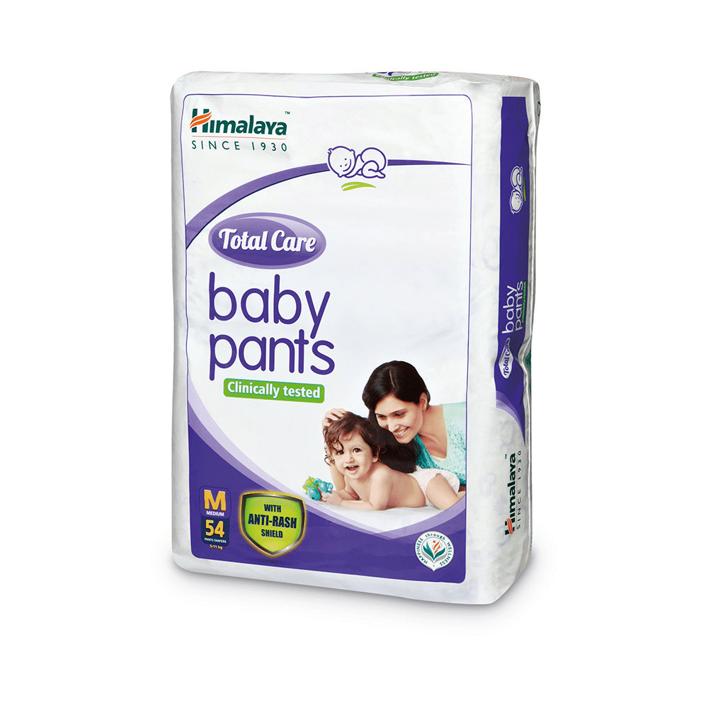 Himalaya Total Care Baby Pants | With Anti-Rash Shield & Wetness Indicator | Size Medium - Image 1
