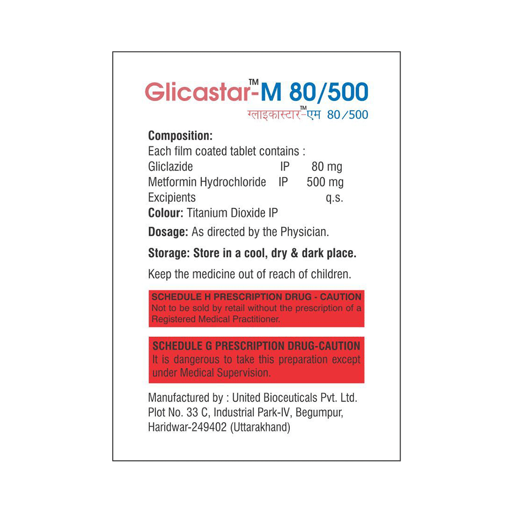 Glicastar-M 80/500 Tablet - Image 2