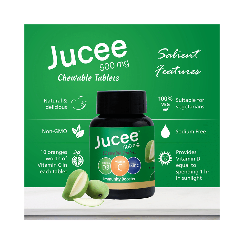 Jucee 500mg Chewable Tablet (60 Each) Delicious Kaccha Aam - Image 7