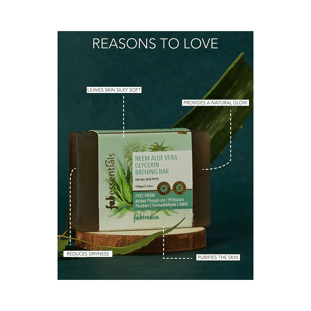 Fabessentials Neem Aloe Vera Glycerin Bathing Bar - Image 4
