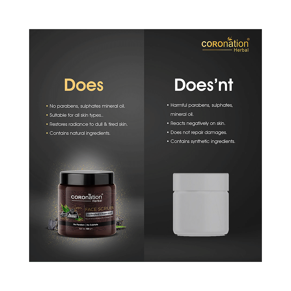 Coronation Herbal Activated Charcoal Face Scrub (100gm Each) - Image 4