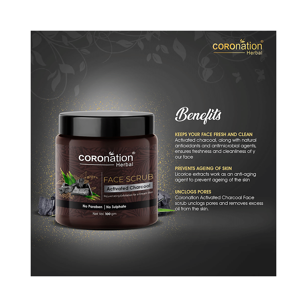 Coronation Herbal Activated Charcoal Face Scrub (100gm Each) - Image 3