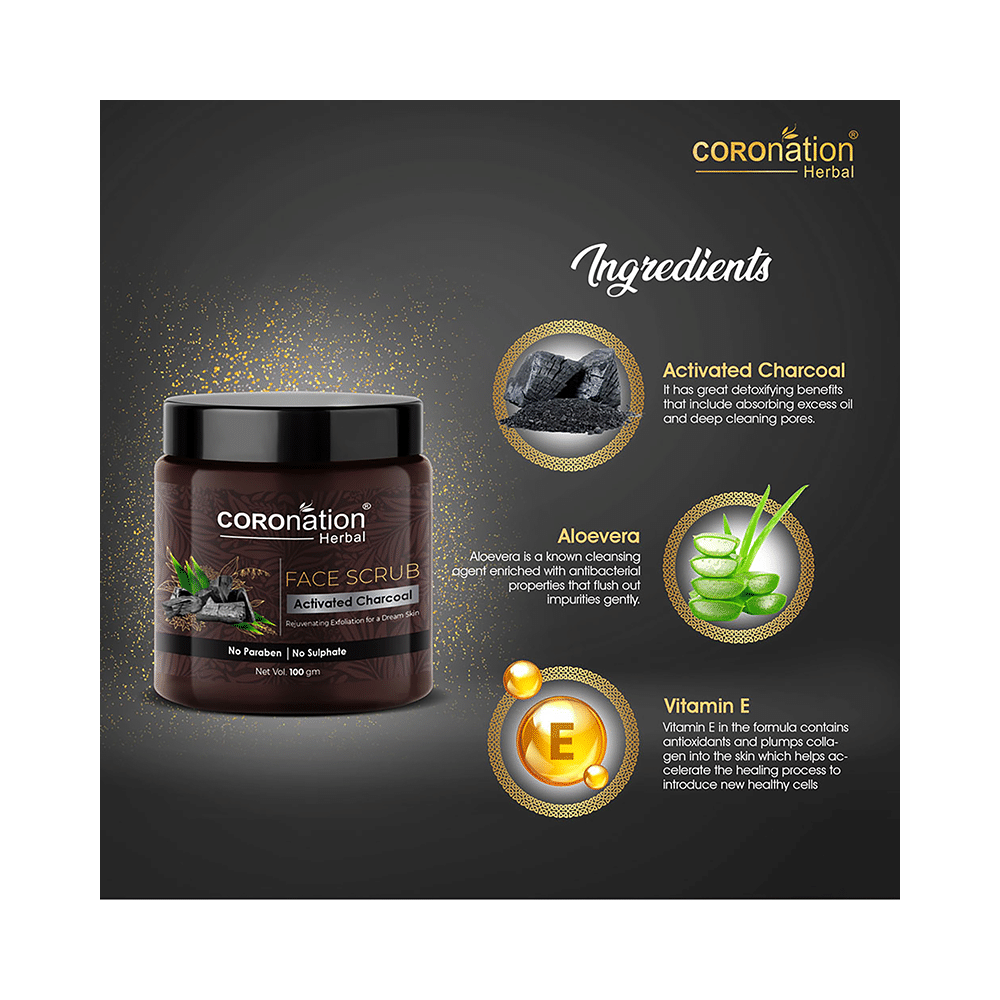 Coronation Herbal Activated Charcoal Face Scrub (100gm Each) - Image 2