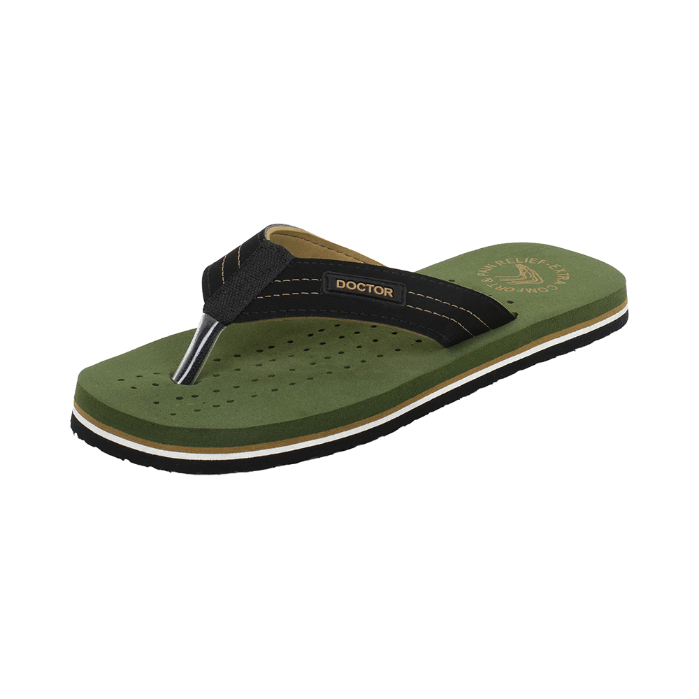Doctor Extra Soft D28 Orthopaedic and Diabetic Super Fit Comfort Doctor Slipper, Flip-Flop, Cushion, Slides and House Slipper for Men Olive/Beige 7 - Image 8