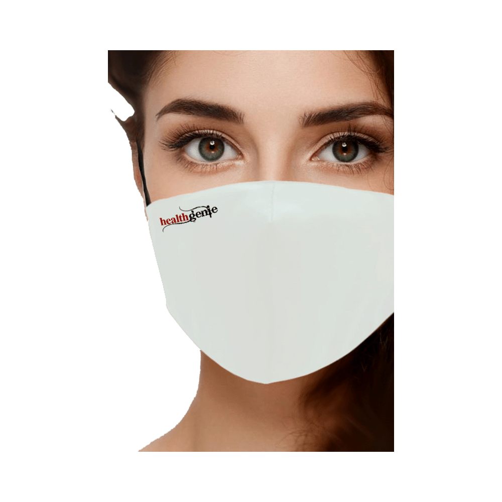 Healthgenie FM 101 Premium Quality Washable & Reusable Double Layered Cloth Face Mask White - Image 2
