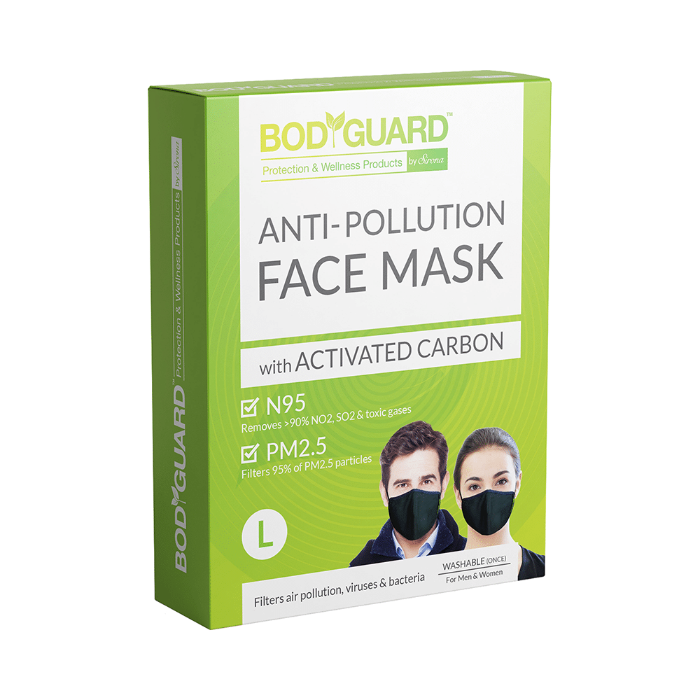 Bodyguard Anti-Pollution Mask with Activated Carbon, N95 + PM2.5 Large