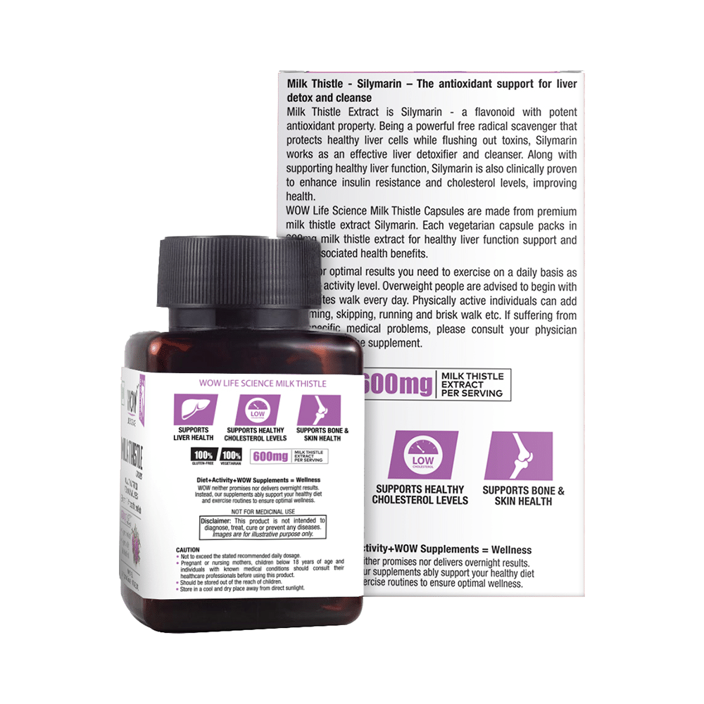 WOW Life Science Milk Thistle Vegetarian Capsule - Image 3