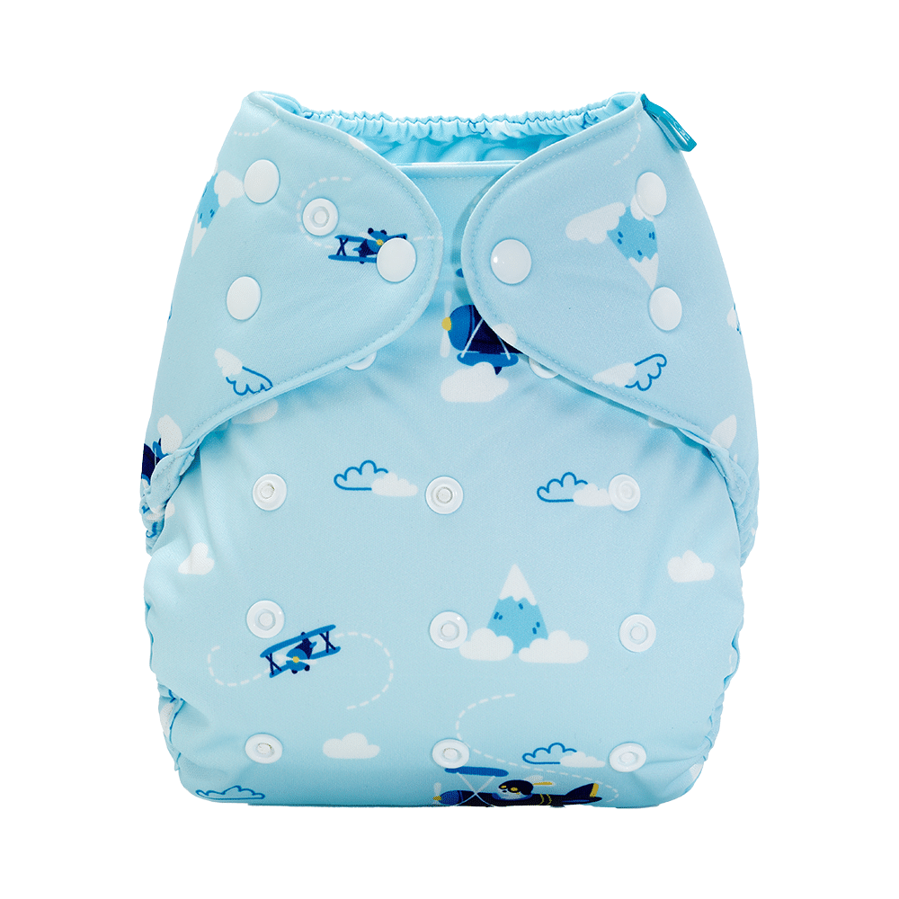 Bumberry Adjustable Reusable Cloth Diaper Cover With 1 Wet Free Insert Helicopter - Image 4