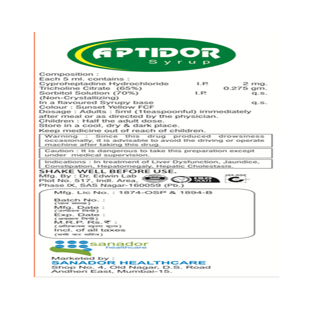Aptidor Syrup Pineapple - Image 2