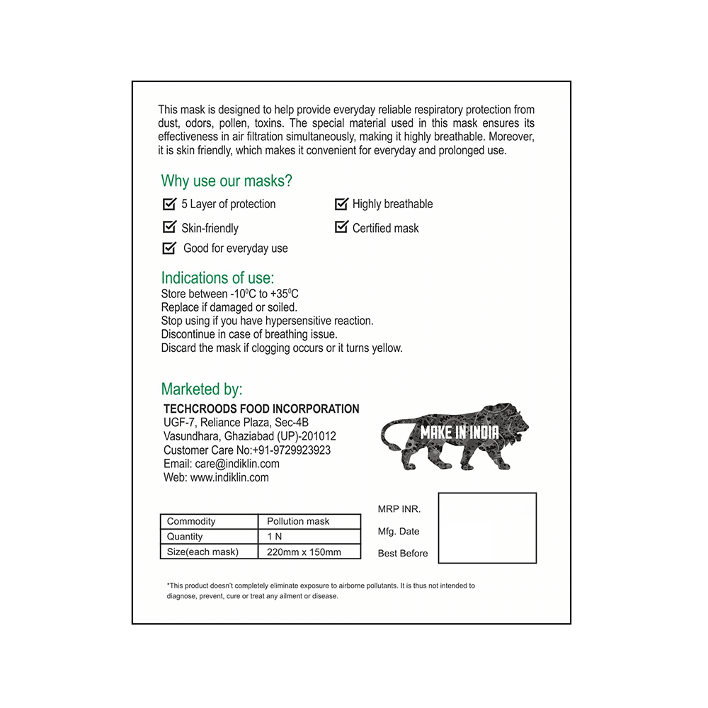 Indiklin N95 Face Mask Free Size - Image 3