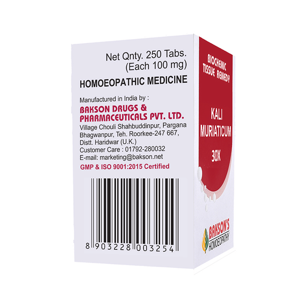 Bakson's Homeopathy Kali Muriaticum Biochemic Tablet 30X - Image 3