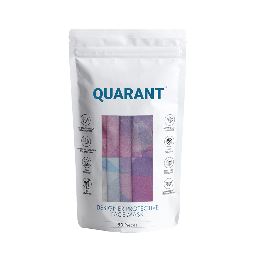Quarant Mask 4 Ply Designer Protective Face Prism Print Multicolor - Image 2