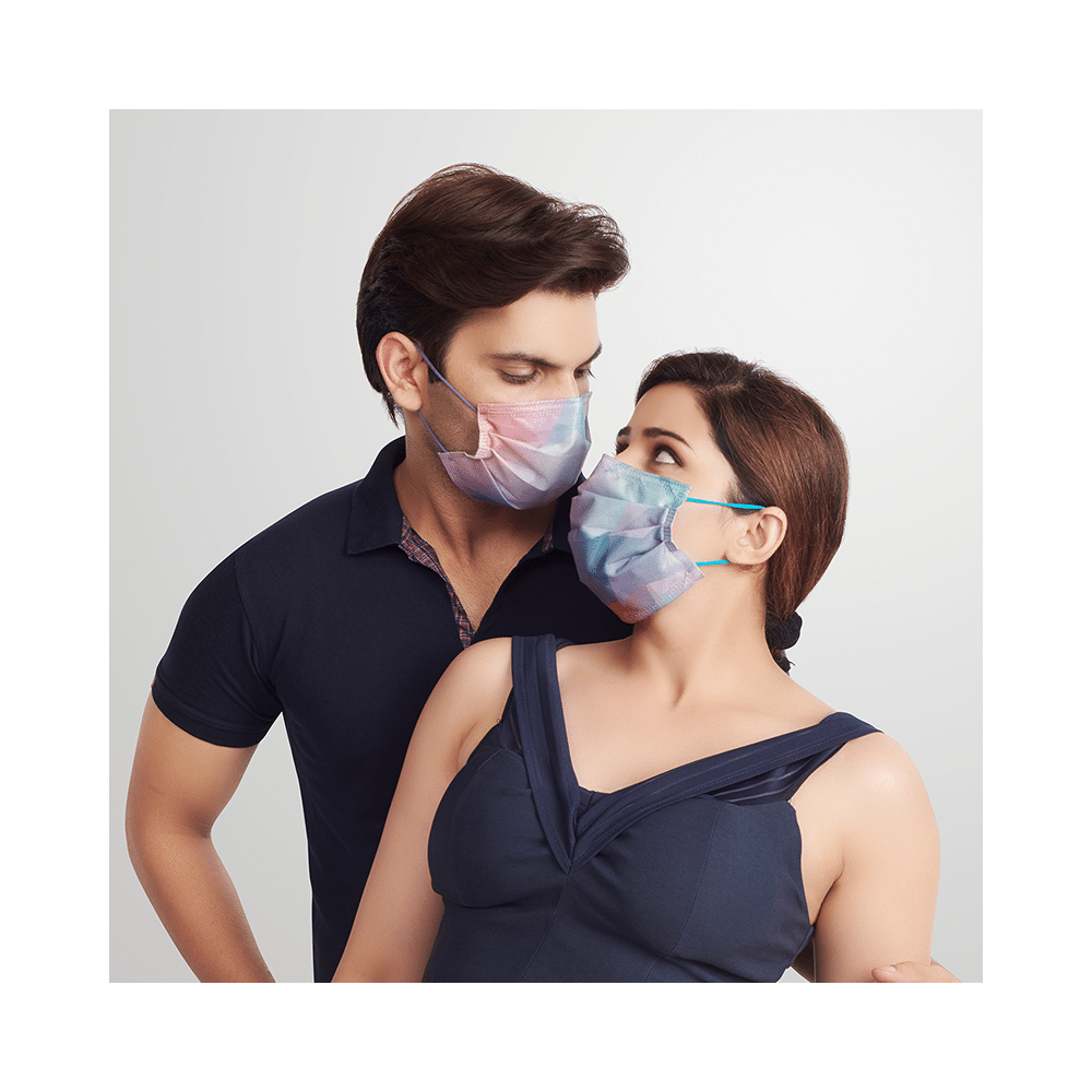 Quarant Mask 4 Ply Designer Protective Face Prism Print Multicolor - Image 6