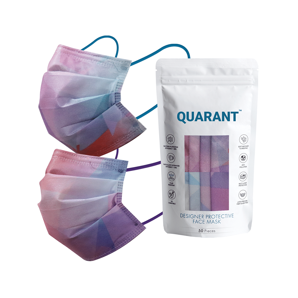 Quarant Mask 4 Ply Designer Protective Face Prism Print Multicolor - Image 1