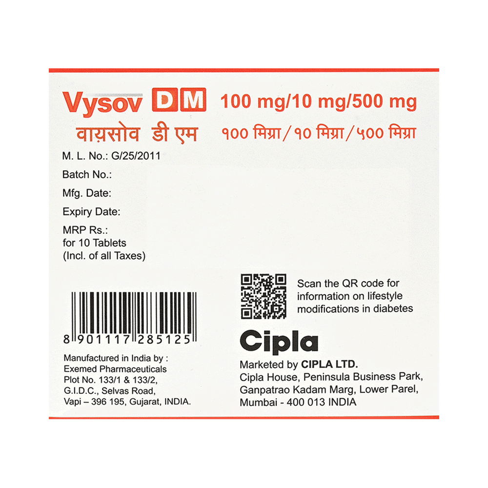 Vysov DM 10mg/500mg/100mg Tablet - Image 3