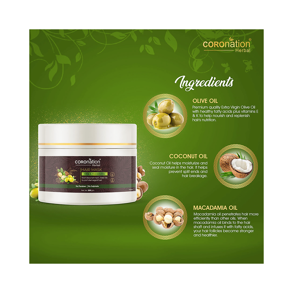 Coronation Herbal Olive & Macadamia Hair Mask (200gm Each) - Image 2