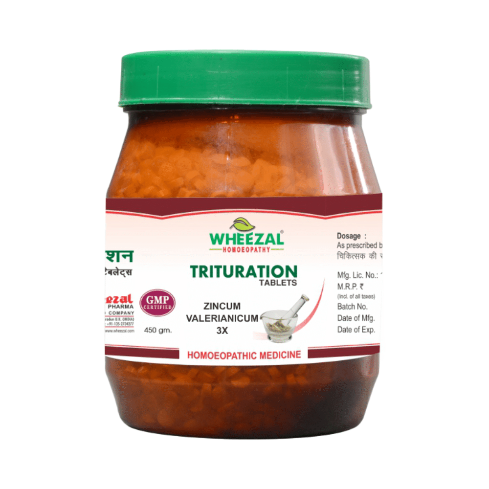 Wheezal Zincum Valerianicum Trituration Tablet 3X - Image 1