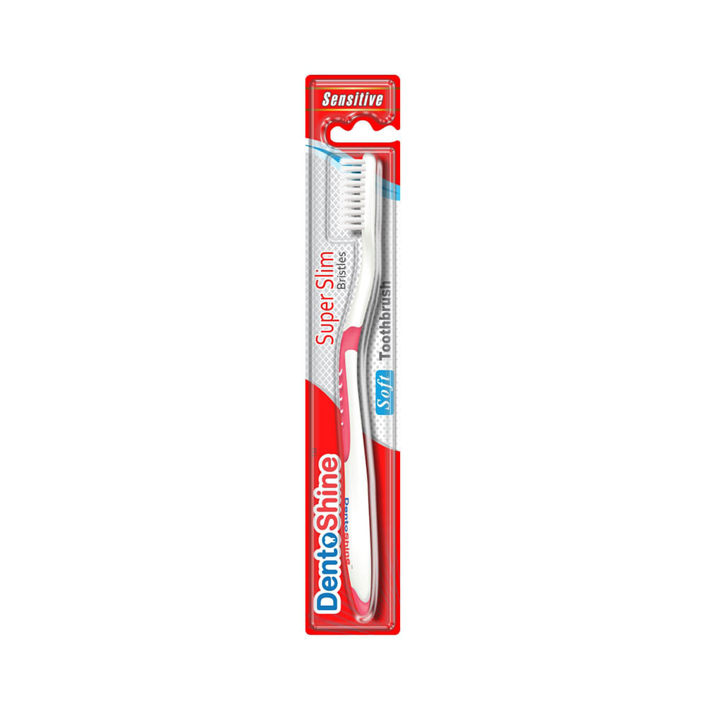 DentoShine Super Slim Soft Toothbrush Pink - Image 1