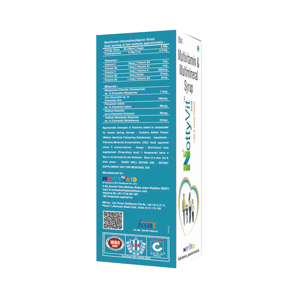 NottyVit Multivitamin & Multimineral Lime-Lemon Syrup - Image 2