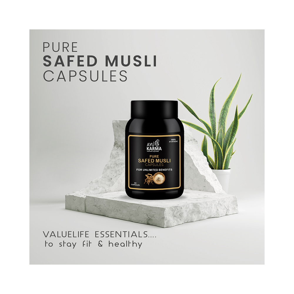 Ayukarma Pure Safed Musli Capsule (60 Each) - Image 2