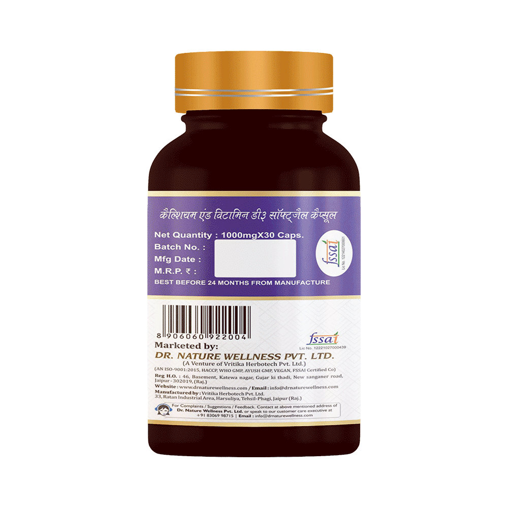 Dr. Nature Clacium & Vitamin D3 Softgel Capsule - Image 3